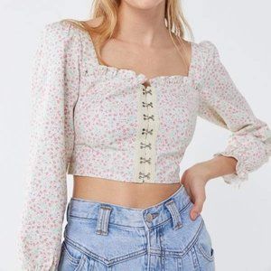 Urban Outfitters Love Struck Hook & Eye Crop Top